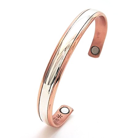 Sterling in Copper Bracelet w/Magnets #750 - Click Image to Close